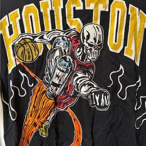 Warren Lotas Black Graphic T-Shirt with Houston Design